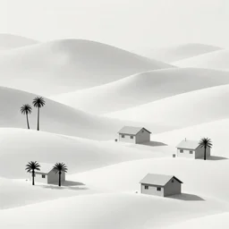 landscape of armenia quindio, with small houses and some wax palms, flcl style, minimalist, japanese art, emo goth phone wallpaper