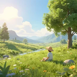 peaceful life, volumetric light, unreal engine, 4 k, realistic