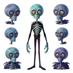 CGI tim burton gothic punk vampiric electrifying vampiric squid character designs of varying shapes and sizes by genndy tartakovsky and the creators of fret nice being overseen by Jamie Hewlett from gorillaz for a splatoon game by nintendo