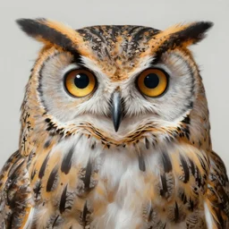 fantasy, realistic portrait beautiful painting of owl, triple eye pupil. fine art, trending on artstation, smooth draw, sharp focus, digital art, bright colors, fine draw, perfect lighting, high render, high resolution.