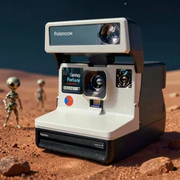 old polaroid of aliens on mars, cinematic, epic, highly intricate