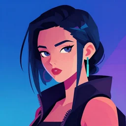 cyberpunk girl, head and shoulder shot, closeup shot, vector art, in the style of Ilya Kuvshinov, trending on artstation, 4k