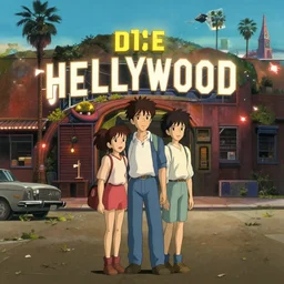 film still of once upon a time in hollywood art by Dice Tsutsumi, Makoto Shinkai, Studio Ghibli,