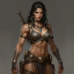 very muscled Amazon doomslayer as a ruggedly mean looking heroine, intricate, elegant, highly detailed, centered, digital painting, artstation, concept art, smooth, sharp focus, illustration, art by artgerm and donato giancola and Joseph Christian Leyendecker, WLOP