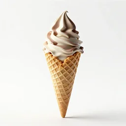 voxel ice cream cone, commercial catalog photo, isolated on a pure white background, centered, entire object in frame, sharp focus, soft studio lighting