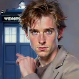 kyle maclachlan as doctor who, intricate, fictional character, dynamic pose, dramatic lighting, realistic shaded lighting, pastel shades, expressively loose brush strokes, perfect face, 8 k realistic, hyper detailed, digital painting, artstation, concept art, hyper detailed eyes, art by sam spratt and peter mohrbacher and james jean