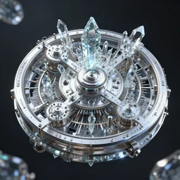 long lost technology, glass antikythera, silver, sci - fi, futuristic complex 3 d render by simon stalenhag, ryohei hase, ilya kuvshinov, thomas kinkade, greg rutkowski. octane render, 8 k, sharp focus, luminous, fractal crystal, intricate, highly detailed. post processing, ray tracing