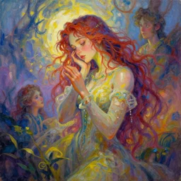 introspective meandering, trending on artstation, vibrant gouache fantasy illustration, (ExploringMemories:I reply to a dream memory I had forgotten, feeling like a trio of timelines converging for one soft moment). trending on Pixiv. trending on ArtStation. A vibrant digital oil painting. A highly detailed fantasy character illustration by Wayne Reynolds and Charles Monet and Gustave Dore and Carl Critchlow and Bram Sels