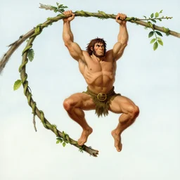 tarzan swinging on a vine by james gurney and n.c. wyeth