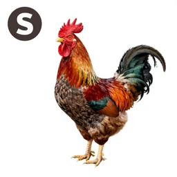 a drawing of a rooster on a white background, a computer rendering by rosa bonheur, shutterstock, cloisonnism, photoillustration, sabattier filter, logo