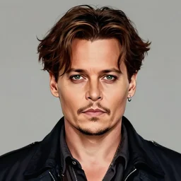 Johnny Depp, in JoJo\'s Bizarre Adventure, highly detailed mugshot illustration by Takehito Harada and Leiko Ikemura