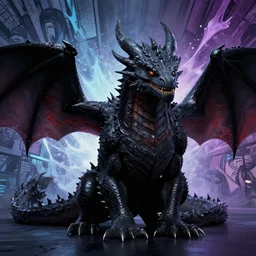 Portrait of a terrible black dragon, mattepainting concept Blizzard pixar maya engine on stylized background splash comics global illumination lighting artstation by Ralph Horsley