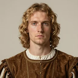 portrait of a blond handsome man in renaissance style, High Res 8K,hyperdetailed