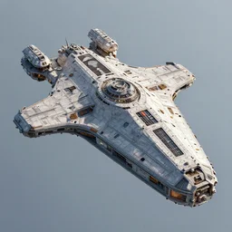 a highly detailed 3 d render of a giant spaceship, by karanak