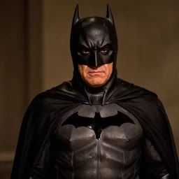 Movie still of Danny Devito playing the role of Batman