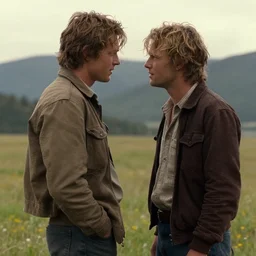 the main characters of brokeback mountain are having a romantic moment