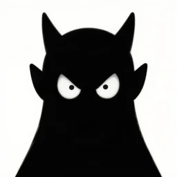 evil black silhouette with massive wide eyes