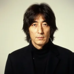 photoshoot of a japanese john lennon, 5 0 mm, soft focus