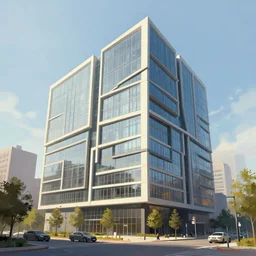 modern building, digital painting