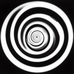 album cover art for black and white circles of spiral descent akihiko yoshida