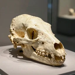 a dragon skull in a museum, 8 k, high quality