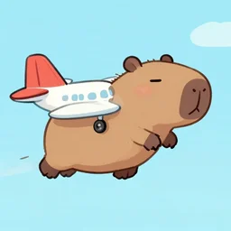 capybara flying a plane