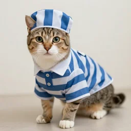 cat in a prison outfit