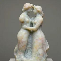 marble sculpture abstract figurative art, lovers of spring, josephine wall, dreamy, muted, pastel colors