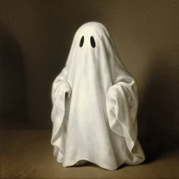 a cat wearing a sheet to look like a ghost rembrandt gustave dore albrecht durer