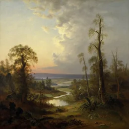landscape in the style of hudson river school of art by h. r. giger