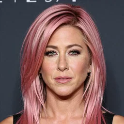 portrait of a beautiful 20-year-old Jennifer Aniston cyberpunk pink hairstyle by Mario Testino,  headshot, detailed, award winning, Sony a7R
