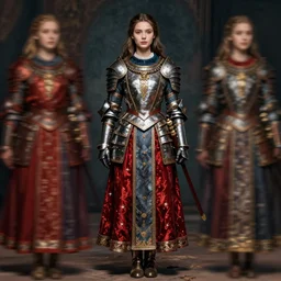 hyper realistic photo of medieval beautiful warrior girl, full body, rule of thirds, conceptart, saturated colors, jean baptiste monge