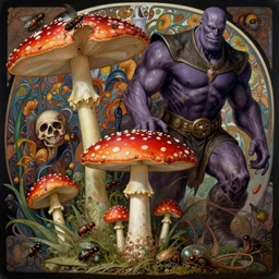 the platonic ideal of flowers, amanita phalloides, insects and pollen cletus kasady ultimate carnage thanos dementor wild hunt doctor manhattan chtulu nazgul mandelbulb davinci, d & d, fantasy, ego death, detailed, intricate, hyperrealism, intense, scary, decay, art by artgerm and greg rutkowski and alphonse mucha and giuseppe arcimboldo