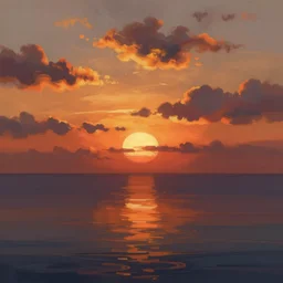 digital painting of a sunset over a body of water, digital art by stephan martiniere, trending on artstation, fantasy art, apocalypse landscape, apocalypse art, speedpainting