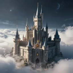 cyber castle, artstation, octane, space, clouds