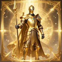 square golden fantasy knight