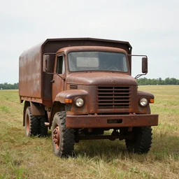 (Rusty) truck, open field, 8k, photography