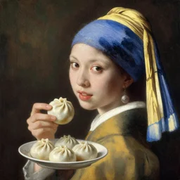 full character of a chinese beauty with a plate baozi, character design, beautiful face, painting by gaston bussiere, katsuya terada, nc wyeth, greg rutkowski, craig mullins, vermeer, frank frazetta, mucha, trending on artstation, jeffery catherine jones