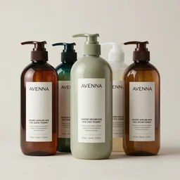 shampoo avant package design, brand director´s top choice, product photography, studio lighting, high detail, smooth sharp focus, avenna palette