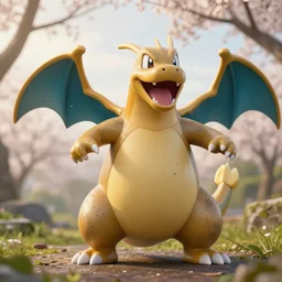 real life sharizard pokemon, scaly!!!, gritty!!!, heroic!!!, adorable!!!, playful!!!, happy!!!, cheeky!!!, mischievous!!!, ultra realistic!!!, spring time, slight overcast weather, golden hour, sharp focus