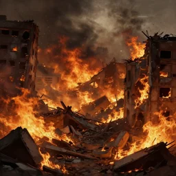 a scene of utter destruction, with fires burning and buildings collapsing. painting, digital art, harsh lighting, 4 k hd wallpaper, trending on art station, apocalyptic