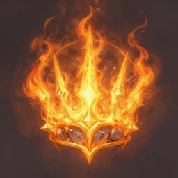 holy flame crown spell, no people, hearthstone, digital painting art, fantasy game spell symbol, by damon iannuzzelli and greg rutkowski and esteban diaz