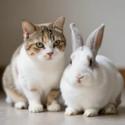 a cross between a cat and a rabbit, photography, f / 1 6, 2 2 mm lens, soft lighting