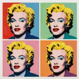 A paint with four Andrew Garfield in the style of Andy Warhol