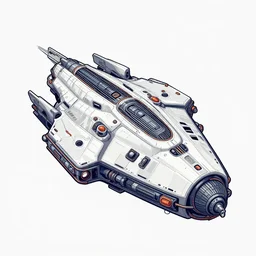 Spaceship, concept art, industrial sci-fi, isometric vector art