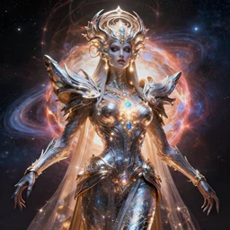 portrait of the powerful queen of the solar system in the style of h. r. giger. glowing, ornate and intricate, stunning, dynamic lighting, intricate and detailed.