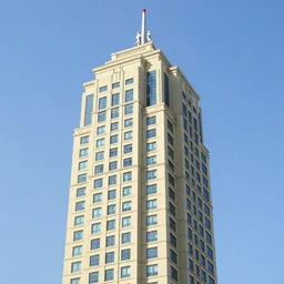 A skyscraper made of a big ace cream vibrant, colorful, award winning photo