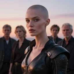 photographic portrait of a stunningly beautiful renaissance cyberpunk bald female in soft dreamy light at sunset, contemporary fashion shoot, by edward robert hughes, annie leibovitz and steve mccurry, david lazar, jimmy nelsson, breathtaking, 8 k resolution, extremely detailed, beautiful, establishing shot, artistic, hyperrealistic, beautiful face, octane render