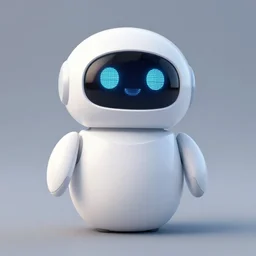 a spherical robot with a happy lcd face