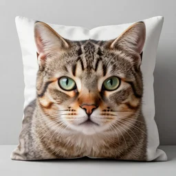 a stunning professional photo of a cat pillow, ultra detail, hyperrealistic, beautiful, national geographic quality